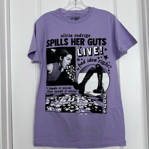 Olivia Rodrigo Purple Graphic Tee Collage Boyfriend Fit